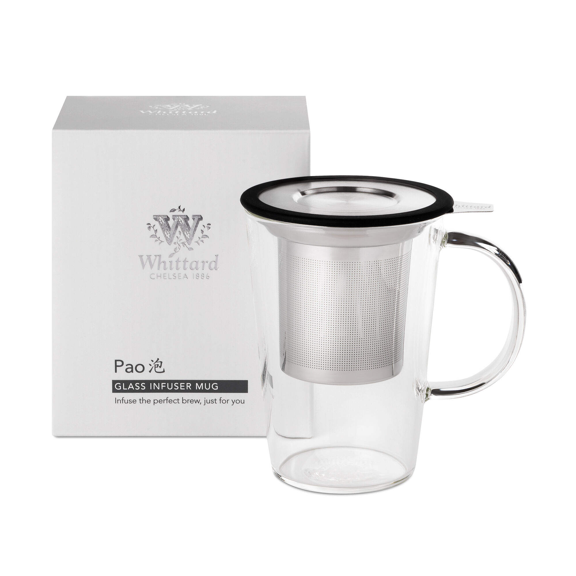 Pao Glass Infuser Mug Tea Gifts Whittard of Chelsea