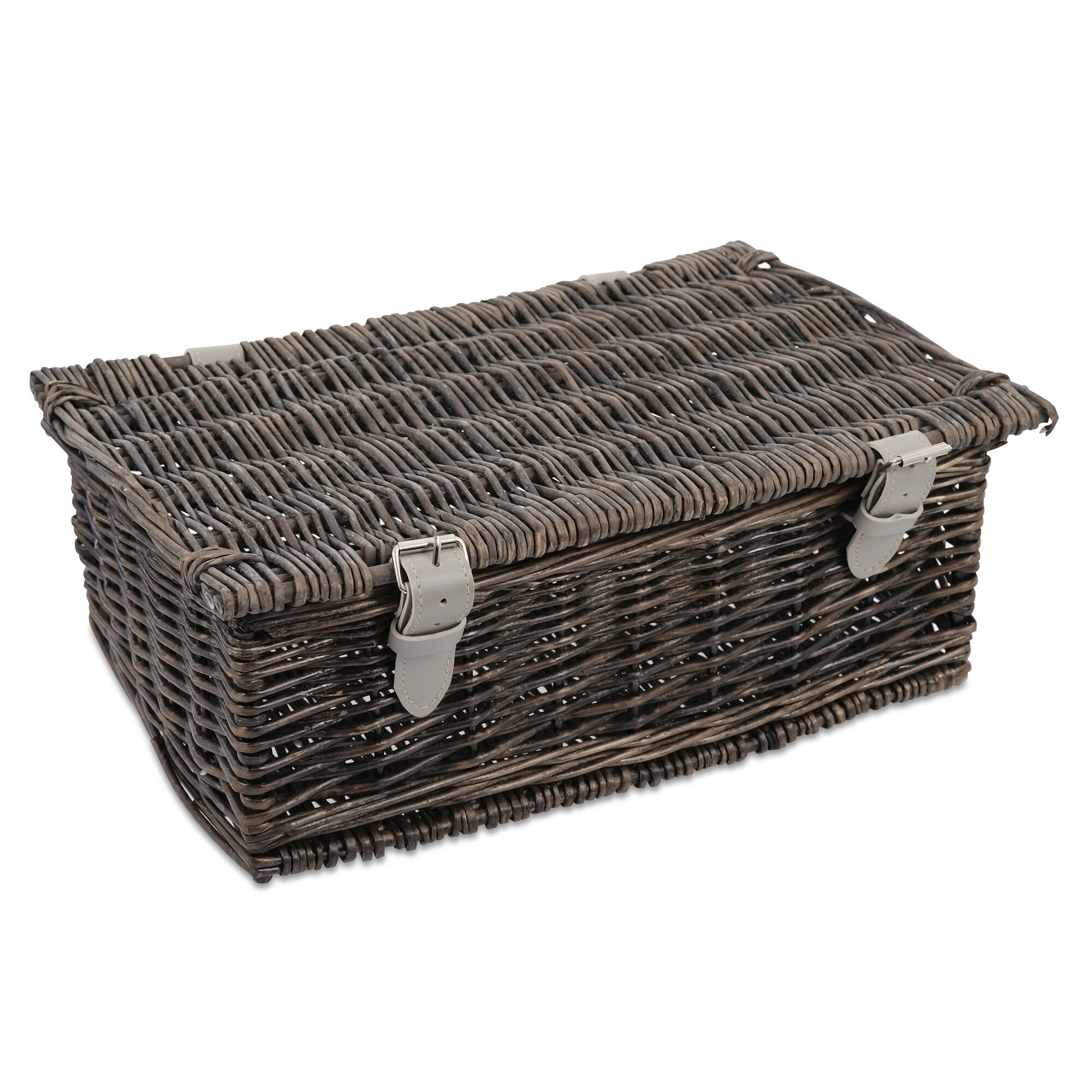 14" Grey Wicker Hamper
