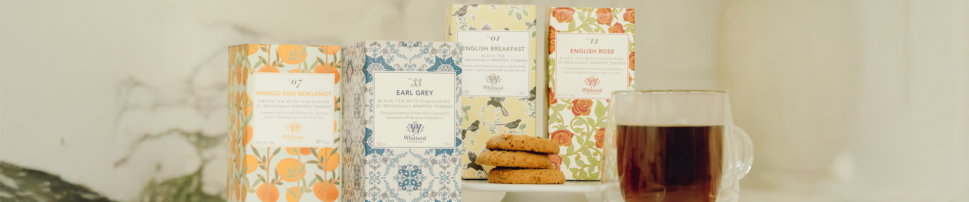 Whittard English Breakfast Loose Leaf Tea Being Poured From a Teapot