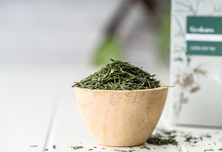 Whittard of Chelsea green tea leaves in a bowl