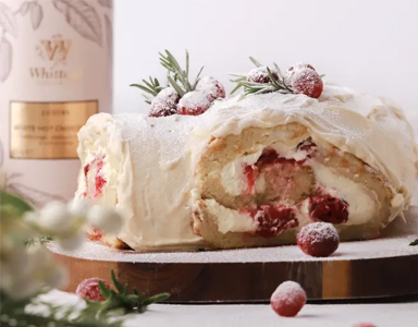 White Chocolate & Cranberry Yule Log
