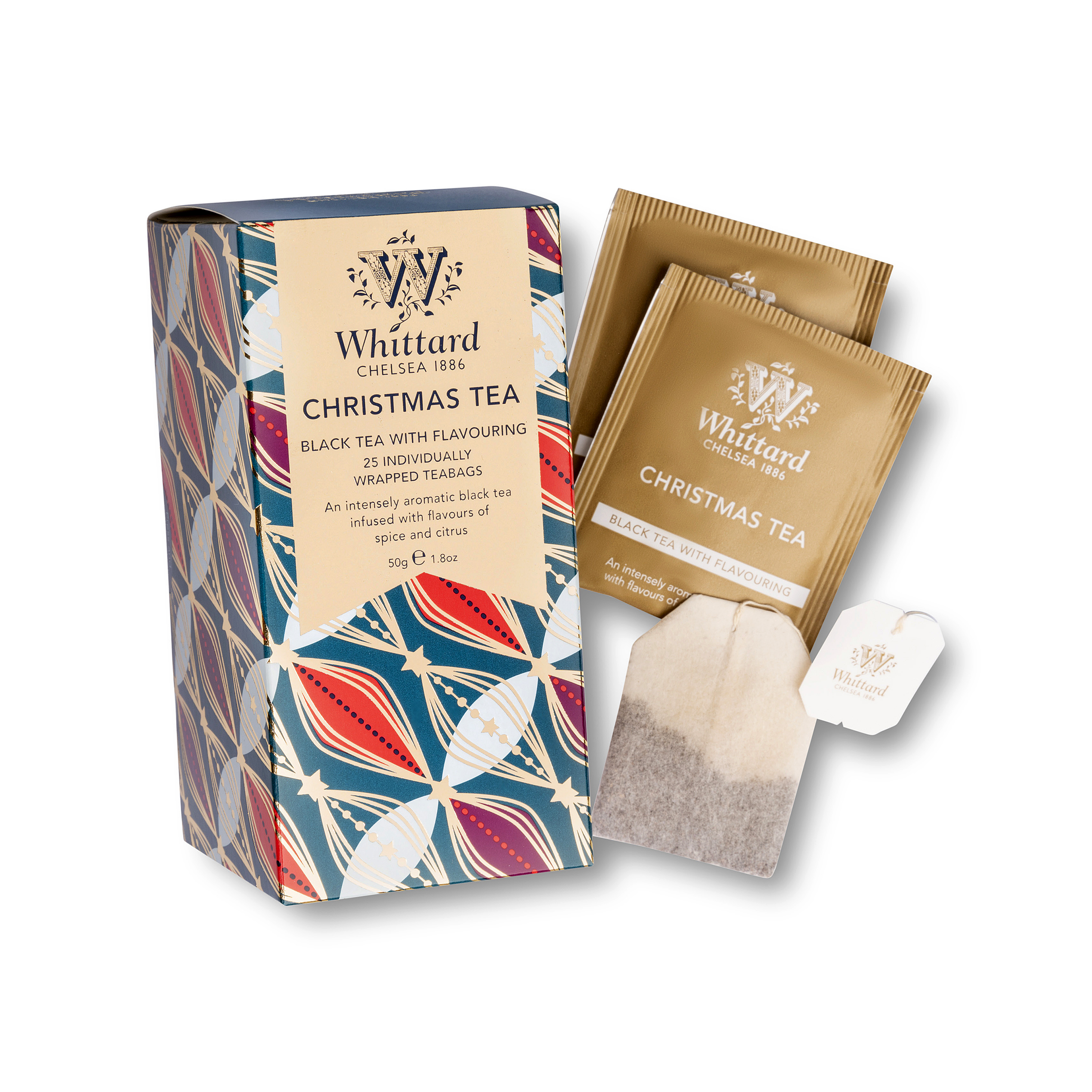 Christmas Tea 25 Individually Wrapped Teabags Tea Gifts Whittard of Chelsea