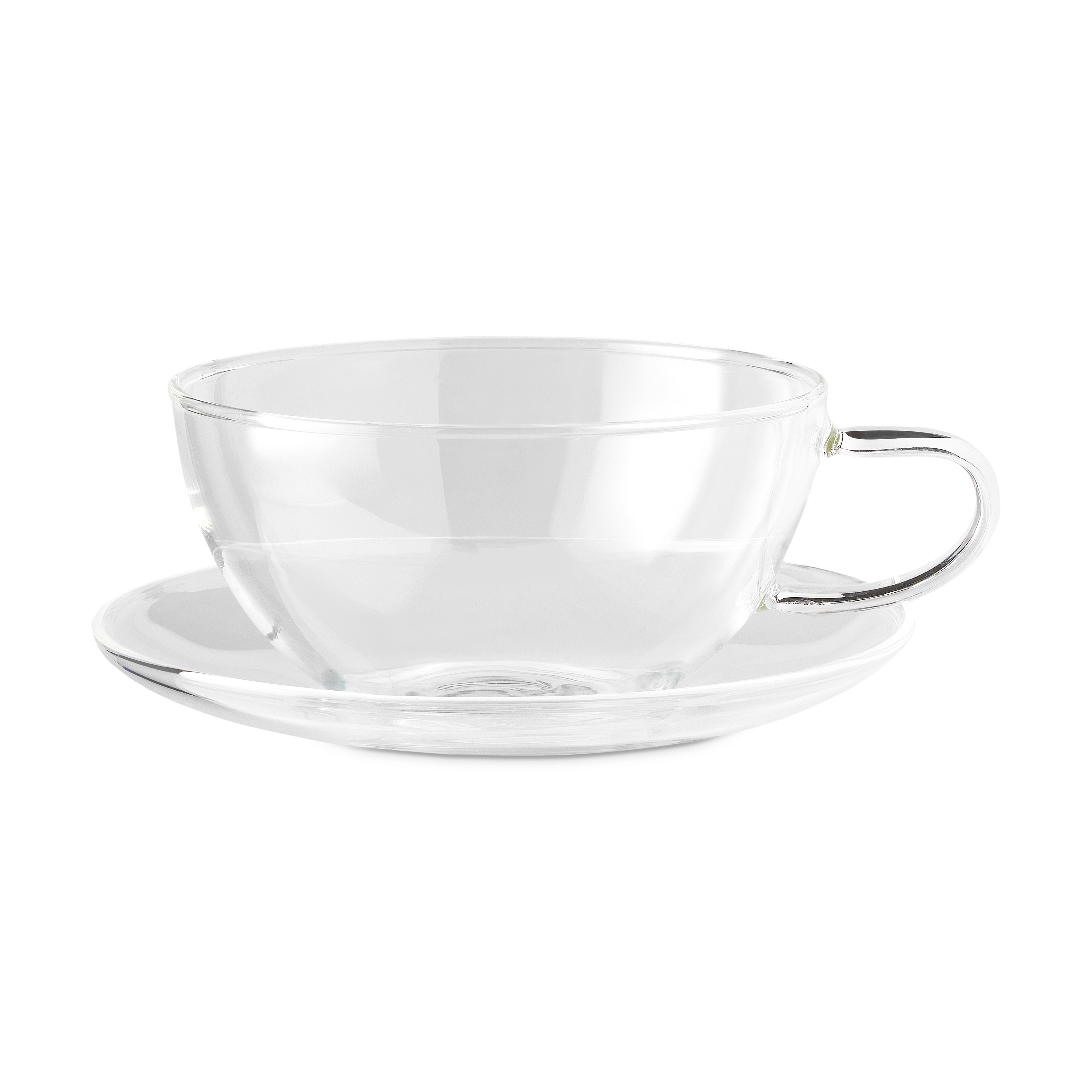 Tribeca Glass Cups and Saucers Whittard of Chelsea